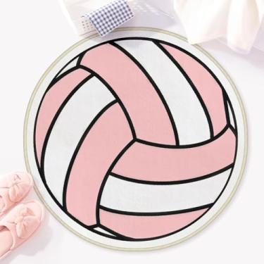 Imagem de Allenjoy 80 cm x 80 cm Tapete de banheiro divertido para voleibol, painéis e listras, antiderrapante, lavável