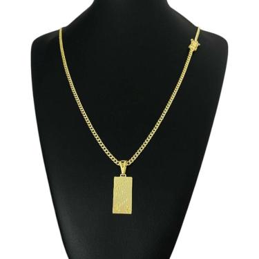 Imagem de Cordão Pitbull 3Mm + Pingente Jesus Me Guia - Banhado A Ouro