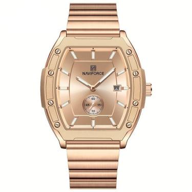 Imagem de Relógio Masculino Quartzo Com Pulseira De Aço Inoxidavel Impermeavel 3atm Rosa Dourado