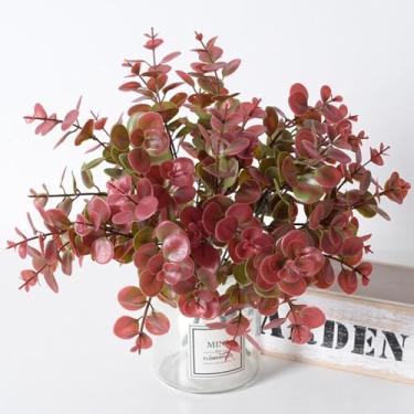 Imagem de Pequenas plantas artificiais em vasos de eucalipto para prateleira, mesa, banheiro, casa de fazenda, quarto, decoração de mesa de centro