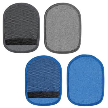 Imagem de CRASPIRE 2 peças luva de praia removedor de areia luva de veludo macio azul cinza remoção colorida reutilizável limpeza luvas sacos de viagem para oceano, praias, atividades de areia vôlei caixas de