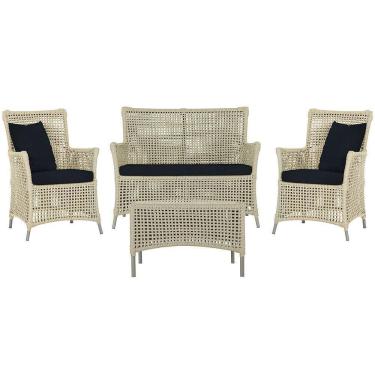 Imagem de Jogo Sofá 2 Poltronas E Mesa Igapó Fendi E12 Trama Original Rami