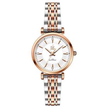 Imagem de Relógio De Pulso Feminino Casual Ultra Fino Em Aço Inoxidavel Impermeavel 3atm Rose Gold