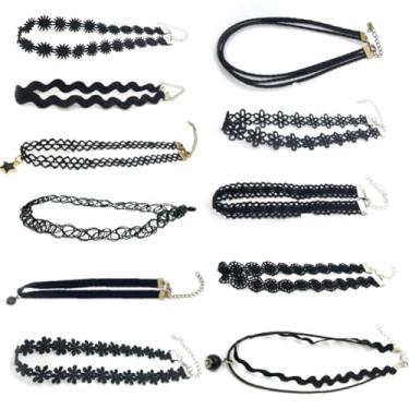 Imagem de JczR.Y Fahion Colar de gargantilha de couro largo dourado prata com pingente de barra para mulheres e meninas, Small, Pedra, Sem Pedra Preciosa