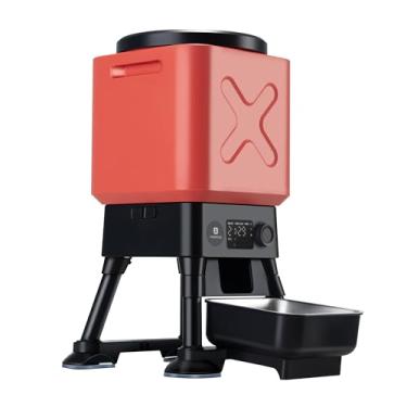 Imagem de Alimentador automático de 14L para raças grandes – capacidade extra grande, antibloqueio, dispensador automático de comida para cães, fonte de alimentação dupla, tigela de aço inoxidável