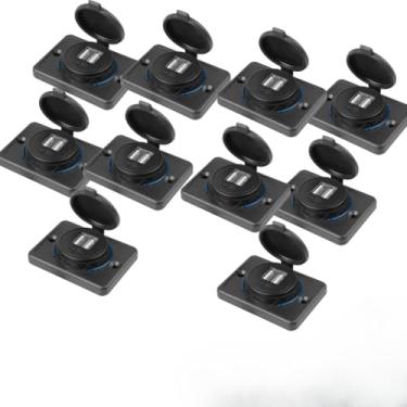Imagem de 10 Tomada USB de Embutir 12/24V – Carregador Rápido para Veículos, Dupla Porta, Universal