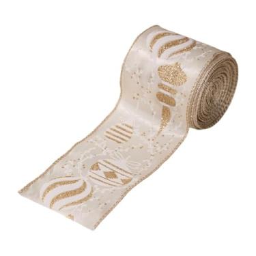 Imagem de FashionCha Fitas Natalinas para Decoração de Interiores, Laços de Cabelo, Projetos DIY, Fitas Decorativas para Embrulho de Presentes, árvores de Natal, Cartões D, Ouro