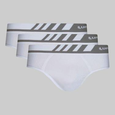 Imagem de Kit 3 Cuecas Lupo Slip Microfibra Sem Costura 00691-103, Branco, GG