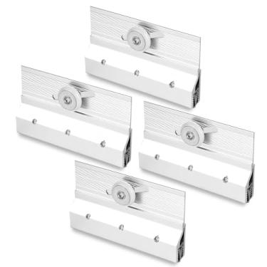 Imagem de Conjunto de rolo de suporte superior de porta de chuveiro sem moldura M 6053 4 peças, roda de plástico redonda de 0,9 cm, rolamentos de esferas, alumínio extrudado, peças de reposição com acabamento