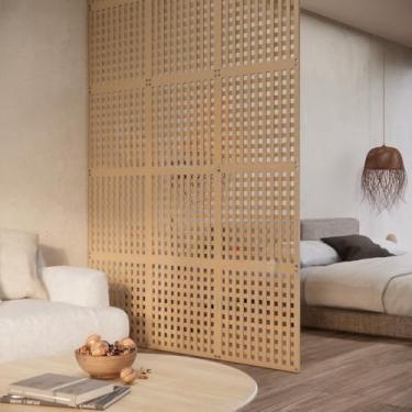 Imagem de Placas Vazadas Decorativas Painel Cama Cabeceira MDF Kit 6, 12 e 18 - Ambiente Único Elegante(Kit 12 pçs-29cm x 29cm)