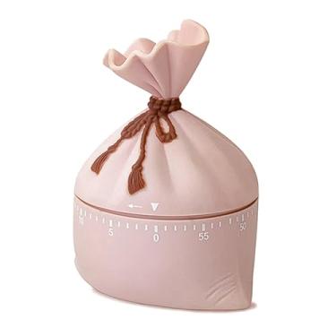 Imagem de Lucky Bag Time Manager, bonito temporizador mecânico para crianças aprendendo, ferramenta antiprocrastinação, temporizador de cozinha e estudo, despertador de cozinha (laranja, rosa)