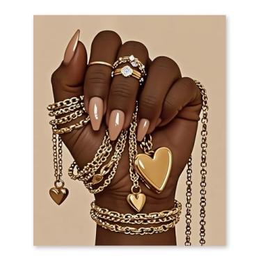 Imagem de RLTXBUK Kits de arte de diamante para mulheres negras, presentes afro-americanos, kits de arte de pintura de diamante para adultos e crianças iniciantes, presente para mulheres negras 24 x 29 cm