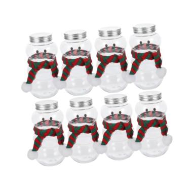 Imagem de Bothyi Conjunto de 8 Garrafas de Natalinas, Jarra de Boneco de Neve, Garrafas de Água de 500ml, Recipientes para Doces, Sucos e Bebidas Lácteas, Vermelho Verde