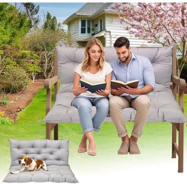 Imagem de Almofadas de balanço à prova d'água para ambientes externos - Capas de assento de pátio resistentes a UV para jardim/deck/varanda, substituição durável para balanços de banco e cadeira (cinza, 101,6 x