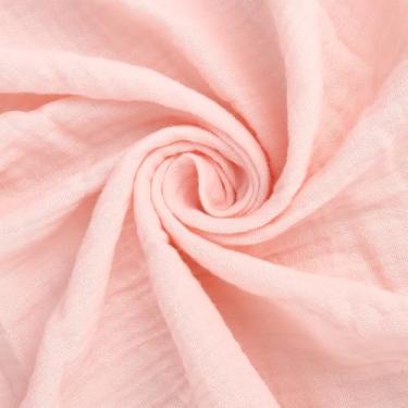 Imagem de MAYJOYDIY Tecido de algodão de 2,2 metros de gaze dupla, tecido de textura de gaze enrugado de 130 a 133 cm de largura, tecido de confecção de costura, tecido para confecção de roupas, cortina de mesa