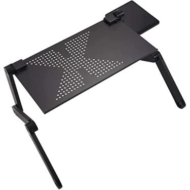 Imagem de Mesas de computador portátil, ajustável, dobrável, laptop, notebook, mesa dobrável, mesa dobrável, suporte ventilado, bandeja de cama, mesa de escritório