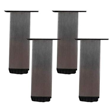 Imagem de ZJYWMM Pernas de móveis pernas de mesa de metal adiustável pés de móveis pés de aço inoxidável substituição de móveis elevadores pernas de sofá pernas de sofá mesa armários de cama elevadores 4 peças