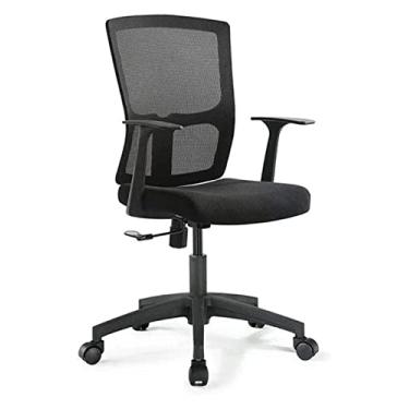 Imagem de Cadeira de escritório, sala de reuniões, cadeira de computador, cadeira giratória de malha, mesa ergonômica e cadeira de escritório, cadeira de trabalho, cadeira de jogo, cadeira (cor: preto, tamanho