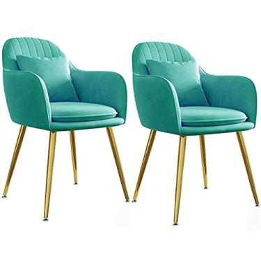 Imagem de Conjunto de cadeiras de jantar – Cadeiras de canto de cozinha, cadeiras de canto modernas para sala de jantar, conjunto de 2 cadeiras com pernas de metal, cadeiras de jantar de cozinha, cadeira