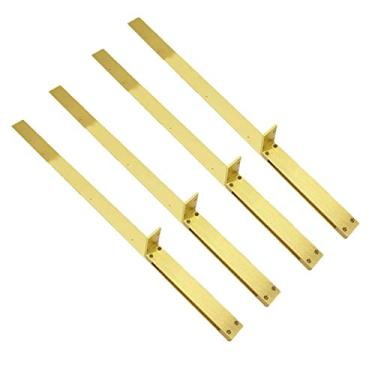 Imagem de ZJYWMM 4 peças de pés de armário de banheiro pernas de móveis de metal dourado pernas de mesa pés de liga de alumínio pés de substituição de móveis pernas de sofá pernas de mesa pernas