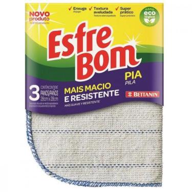 Imagem de Pano Limpeza Esfrebom Ecologico Pia 3 Pecas Bt4980 - BETTANIN