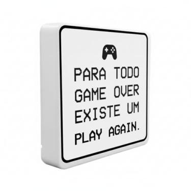 Imagem de Luminária Box Slim Play Again USB, LED 5W, Bivolt, Polietileno, 20x18x5 cm, Luz Difusa, com Cabo USB 1,2m