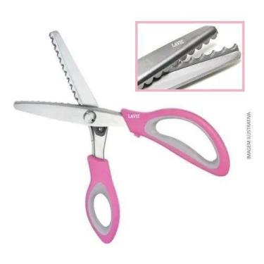 Imagem de Tesoura Profissional Escalope Para Tecido Papel Eva Couro - Universal