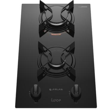 Imagem de Cooktop 2 Bocas Atlas U Top Com Mesa De Vidro Preto Bivolt Bivolt