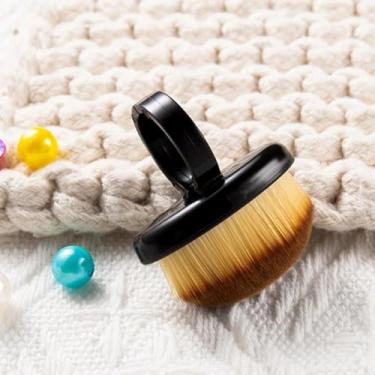 Imagem de 5 peças de pré-processamento de arte de unhas estilo anel, pincel de borda de fuga, pincel de cerdas finas e macias estilo fivela de dedo, ferramenta de arte de unhas de varredura