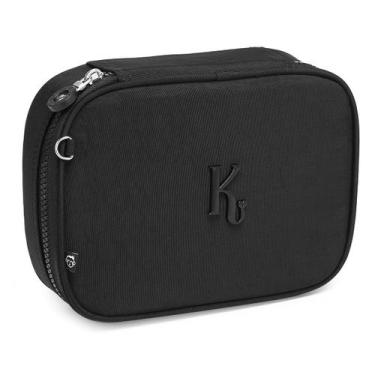 Imagem de Estojo Box Organizador Kika Escolar Quadrado Grande Feminino Cor:Preto