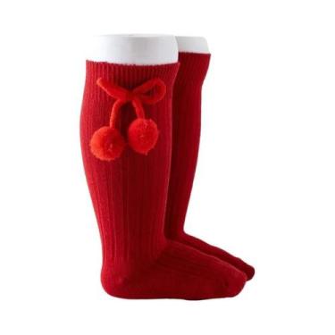 Imagem de Meias De Princesa Até O Joelho Para Meninas Bebês Com Estampa De Cerej