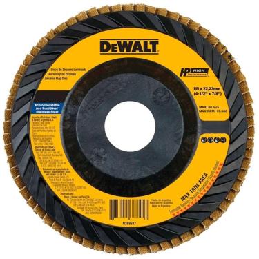 Imagem de Disco De Lixa Flap 4.1-2 115x22mm P-metais E Inox Dewalt Dw8308p-ar Grão 60