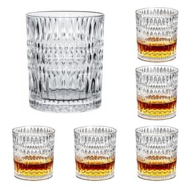 Imagem de GYRUT Copos de uísque à moda antiga [conjunto de 6] - textura de folha