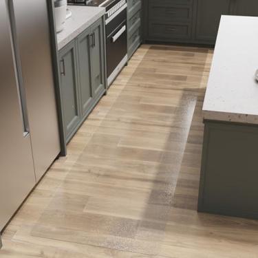 Imagem de Tapete de vinil para corredor, tapete de cozinha transparente à prova d'água para chão, tapete de plástico antiderrapante para entrada, tapete de área durável fácil de limpar para quarto, lavanderia