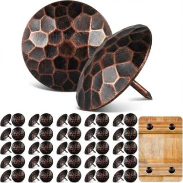 Imagem de Otoolling 50 peças grandes de ferro Clavos Pregos Decorativos Ferro Antigo Clavos Fixadores Ornamentais Rústico Acento para Portas de Madeira, Persianas, Vigas de Madeira Falsa, Portões e Móveis (3,8