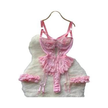 Imagem de Conjunto De Lingerie Sexy plus Size Para Mulheres, Babydoll, Calcinhas