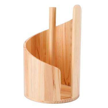 Imagem de Luqeeg Suporte para Papel Toalha Mountain, Bancada de Madeira Suporte Independente para Rolo de Papel Toalha para Cozinha Banheiro Decoração de Casa Abertura Fácil com Uma Só Mão (Estilo 1)