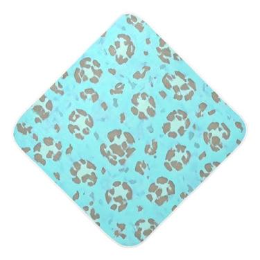 Imagem de Toalhas de bebê com capuz ultra macias absorventes toalhas de banho de algodão musselina estampa de leopardo para recém-nascidos bebês 76 x 76 centímetros