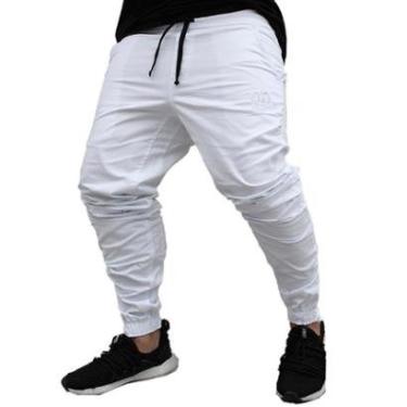 Imagem de Calça Jogger Masculina BRANCA Básica LOGO BRANCA-Masculino