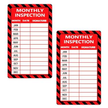 Imagem de Adesivo de inspeção mensal, etiquetas de registro de inspeção mensal de segurança de 7,6 x 12,7 cm para manutenção de instalações, máquinas e extintores de incêndio (50 peças)