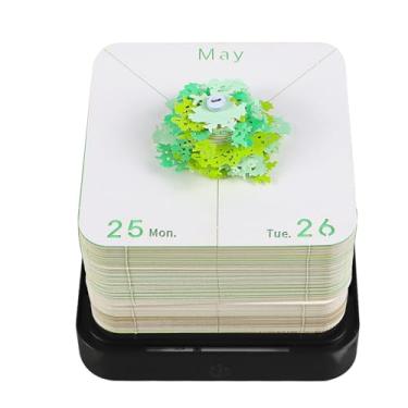 Imagem de Luocute Bloco de Notas 3d, Calendário de Mesa Criativo 2026 Com Luz Led, Faça você Mesmo, Escultura Em, Arte, Casa de árvore, Bloco de Notas para Natal, Escritório, Presente de (GREEN)
