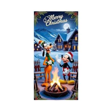 Imagem de Banner De Natal Da Disney Mickey Minnie Para Porta, Decoração Interna 