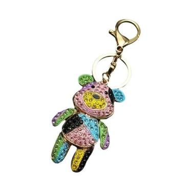 Imagem de Chaveiro De Urso De Cristal Colorido Em Liga Com Strass, Acessório De 