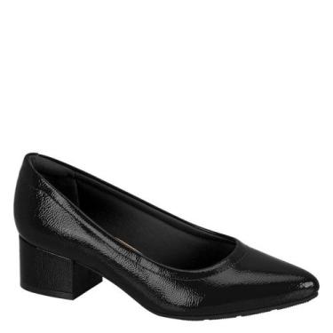 Imagem de Sapato Feminino Modare Salto Baixo Grosso Conforto 7340.123, Preto ver