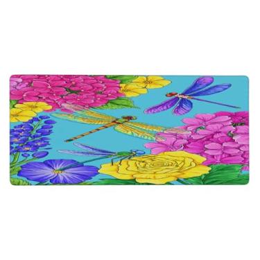 Imagem de Tapete de mouse grande com mola de libélula, à prova d'água, protetor de mesa estendido para computador, base de borracha antiderrapante para escritório, computador, teclado, laptop e mesa de casa