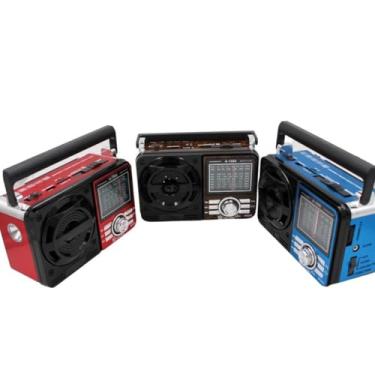 Imagem de Rádio Retrô Vintage Portátil com bluetooth A Pilha E Tomada Am Fm Sw Pendrive Com Sd Usb(aleatoria)
