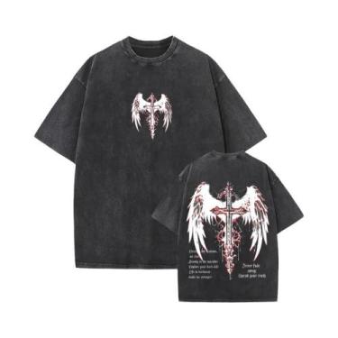 Imagem de Camiseta Religiosa Vintage Lavada Y2K Christian Jesus Forgive Them Fat