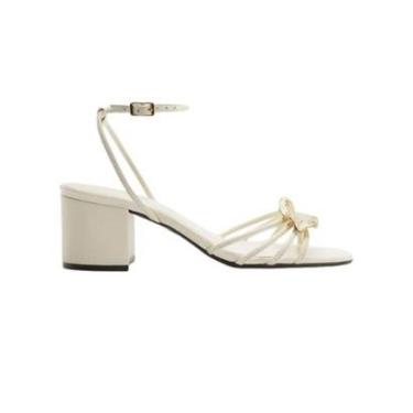 Imagem de Sandália Couro Bloco Folha Metal Lançamento Arezzo-Feminino