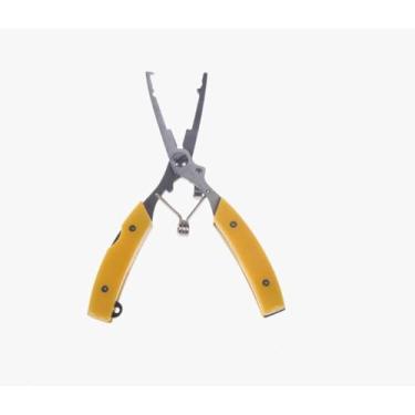 Imagem de Alicate de pesca de aço inoxidável, removedor de anzol, cortador de linha trançada, amarelo, acessórios multiferramentas de pesca