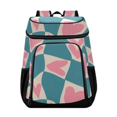 Imagem de Bolsa térmica com estampa romântica de corações e 36 latas para almoço leve para trabalho, piqueniques, acampamento, caminhada